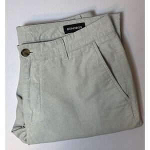 Bonobos Pants Mens 32x32 Gray Slim Fit Chino Stretch Flat Front Straight Leg